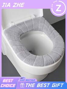 Coussin de siège de toilette épais pour l'hiver, anneau de toilette universel pour toutes les saisons, couvercle de toilette avec poignée, coussin de toilette chaud en peluche. Tapis de toilette chaud pour l'hiver, matériau de haute qualité, propre et hygiénique, agréable à la peau et confortable, convient à divers types de toilettes, lavable et réutilisable, pratique
