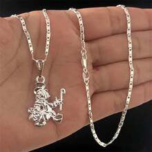 925 Silver Plated Cord Chain With Scrooge McDuck Pendant - Silver - View 1