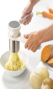 Joseph Joseph Helix Garlic Press Mincer Ergonomic Twist-Action Hand Juicer Stainless Steel, Green - ColorB - 查看 3