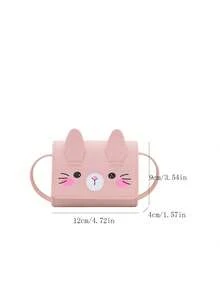1 bucată Pu cataramă magnetică la modă cu desene animate de iepure tridimensional urechi umăr crossbody bag, drăguț portofel mini pentru fete, potrivit pentru diverse ocazii, curea de umăr confortabilă, multifuncțională și nu pretențioasă, potrivită pentru exterior, joacă, naveta, un cadou perfect pentru prieteni