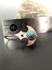 2pcs Elegant Boho Anchor Shaped Mixed Copper, Silver, Faux Turquoise Metal Earrings, Suitable For Vacation, Travel, Gifts