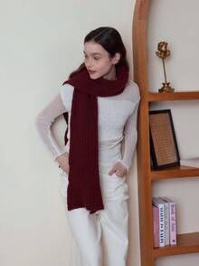 1 szt. damski szalik w jednolitym kolorze w kratkę, ciepły i wiatroszczelny z wełną, miękki i przyjazny dla skóry, odpowiedni do codziennych dojazdów do pracy i podróży, jesień/zima