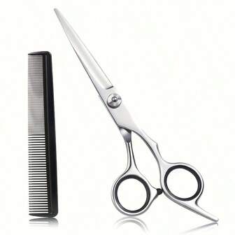 6.5英寸不锈钢理发剪 - 专业修剪套装，男女通用，锋利刀刃，精准剪发，沙龙及家用皆宜，适用于卷发、普通发质，左右手通用，沙龙理发工具 | 专业理发剪 | 不锈钢材质，理发工具，头发，旅行，美发产品，美发工具，美发用品，理发师，理发配件，理发店，美发设备