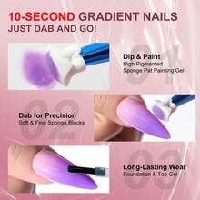 LIMEGIRL Gradient Painting Gel Set, 9 Colors Ombre Gel Nail Polish For Ombre Nails ,Wash-Free Painting Gel Set French Manicure DIY Nail Art,Off Gel Polish Kit For Salon And Nail Art DIY At Home - 彩色 - 查看 6