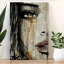 Impresión artística en lienzo de rostro de mujer abstracto moderno, decoración para el hogar de 20x28 pulgadas, pintura colgante, decoración de pared - decoración de pared sin marco para salas de estar y dormitorios