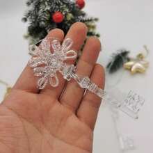 30颗圣诞树仿真水晶装饰，亚克力水晶泪珠，圣诞树挂饰，水晶吊饰，中心装饰，婚礼装饰，各种节日派对装饰 - 無色 - 查看 6