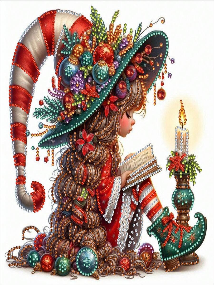 1 buc - Kit de pictură cu diamant în stil basm de Crăciun în noapte, pictură cu diamant în formă asimetrică DIY, meșteșuguri decorative, cadou creativ ideal lucrat manual, pictură unică pentru decor de perete, potrivită pentru decorul de perete al casei, 29,8x29,8 cm, fără ramă