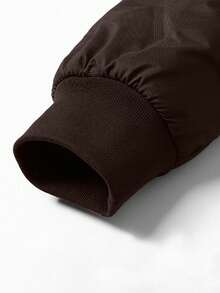 男士秋冬保暖长袖外套，超声波螺旋袖口，拉链口袋，立领 - 咖啡棕 - 查看 5