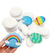 10pcs Flat Painting Stones, Painted Pebbles, Drawing Stones, Crafts Flat Pebbles, Decorative Stones Natural Stones, White Smooth Large Pebbles, Yard And Garden Decor - Outdoor And Garden Supplies 1.18-3.15 Inches - Multicolor - View 7