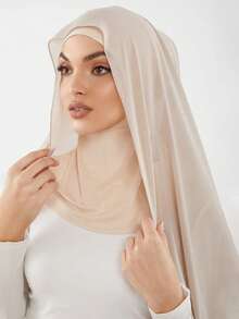 一件式速戴头巾，带磁扣，三合一雪纺围巾/拉法帽，丝滑柔软透气的雪纺面料，适合日常穿着，也适合节日、祈祷、朝圣等场合。 - 多色 - 查看 18