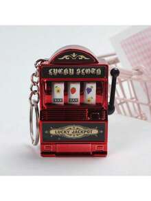 1/2PCS Fruit Keychain Lucky Charm Jackpot Keychains Mini  Pendant Bag Charm Novelty Gifts  Adults Mini Game Machine Design Keychain Mini Fruit Machine Keychain Pendant Spinner Game Slot Machine Small Toy Lucky Draw Pendant