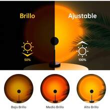 YOMYM Lampara Atardecer, Lámpara de proyección con 16 Colores Admiten Control Remoto, Proyector de Luzíris de Rotación de 360 Grados, Lámpara LED para Hogar, Dormitorio, Exterior, Jardín - 1 - Ver 1