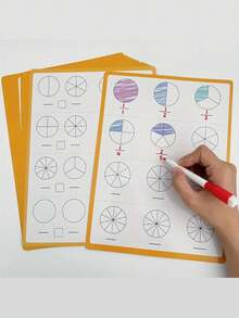 10pcs A4 Reusable Fraction Practice Writing Paper