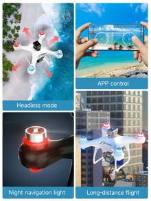 TOKQI 无刷双摄像头四轴飞行器无人机，配备无线遥控器、屏幕、智能避障、光流悬停、多镜头变焦，适用于拍摄、视频和摄影。 - 彩色 - 查看 8