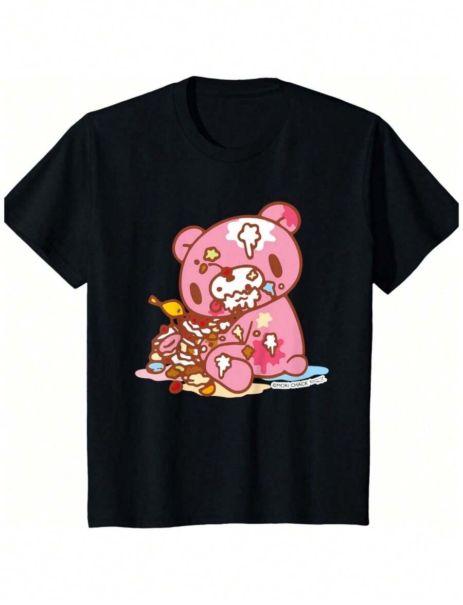 Kids Gloomy Bear Naughty Grizzly Junk Food Feast Anime Kids T-Shirt - màu đen - Xem 1