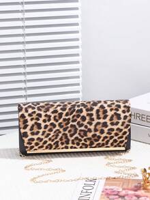 1 Stück luxuriöse glänzende Leoparden-Muster Leder Umschlag Clutch Tasche, Mini Party Geldbörse passend für Handy/Schmuck, tragbare Handtasche, dekoriert mit hochwertiger funkelnder Hardware, formelle Party Tasche, formelles Event Accessoire, perfektes Geschenk für Frauen - Braun - Übersicht 8