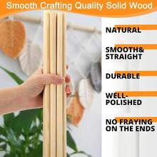 10er-Pack/20er-Pack DIY Massivholz Naturholzstäbe (Länge: 30 cm), leicht zu schneiden, können bemalt werden. Unbearbeitete Hartholzstäbe für Bastler und DIY-Enthusiasten, perfekt für selbstgemachte kreative Geschenke. Ideal für Hochzeitsdekoration, Zauberstabmaterialien, Fahnen, Heimdekoration, Feiertags-Dekoration, Bildungs-DIY-Holzstäbe, Architekturmodell-Holzstäbe, Halloween, Weihnachtsschmuck und Accessoires.