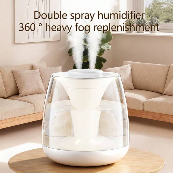 1 Peça + 3000ml Umidificador de Névoa Dupla, Umidificador Portátil Alimentado por USB com Visor Digital, Adequado para Salas Grandes, Sala de Estar, Escritório, Dormitório, Luz Noturna de 7 Cores, Enchimento Superior, Fácil de Limpar