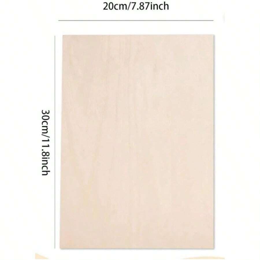 10 piezas/5 piezas Tableros en blanco para manualidades - 12 X 8 pulgadas - 1.5 mm de grosor de madera contrachapada, superficie lisa - Tableros de madera rectangulares sin terminar para corte láser, pirografía, modelos arquitectónicos, teñido