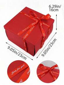 16pcs/Set Red/Blue Explosion Gift Box Set Surprise Gift Photo Box Creative DIY Scrapbooking Picture Album Accessories Snacks Gift Couple Gifts For Birthday Proposals Valentine's Day,Father's Day,Graduation Party Storage Box Mistery Box Mystery Box Birthdays JKTY Presents Bridal Gifts
