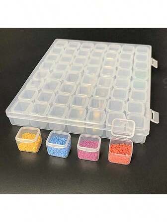 1pc Transparent Divided Storage Box, Clear Jewelry Box For Nail Art Tools, Small Items Storage, Rings, Earrings, Necklaces, Electronic Components, Multi-Functional DIY Storage Box, Anti-Oxidation, Detachable And Adjustable Compartments, Suitable For Jewelry, Diamond Painting, DIY Crafts, Small Items, Earrings, Necklaces, Rings, Earrings, Earrings