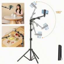 1 Stück ausziehbarer, faltbarer und drehbarer Smartphone Selfie Ständer, Tischstativ für Overhead-Aufnahmen, multifunktionaler Ständer für Livestreaming, Geschenk für Familie und Freunde, ohne Batterie
