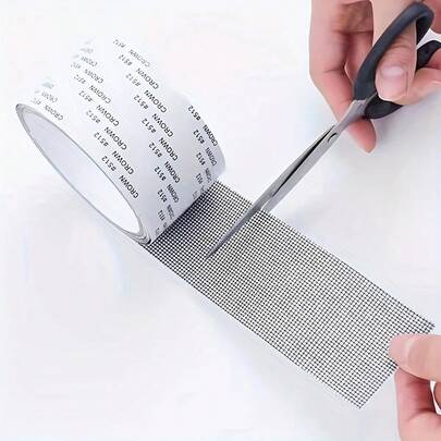 Self-Adhesive Mesh Tape For Repairing Window Screens, Designed To Repair Holes And Keep Out Insects Such As Mosquitoes.