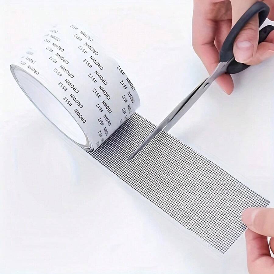 Self-Adhesive Mesh Tape For Repairing Window Screens, Designed To Repair Holes And Keep Out Insects Such As Mosquitoes. - Black - View 1
