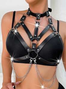 Chest Leather Harness With Chains Chain Chest Harness For Women Sexy Valentine's Day Gift Women's Waist Accessories