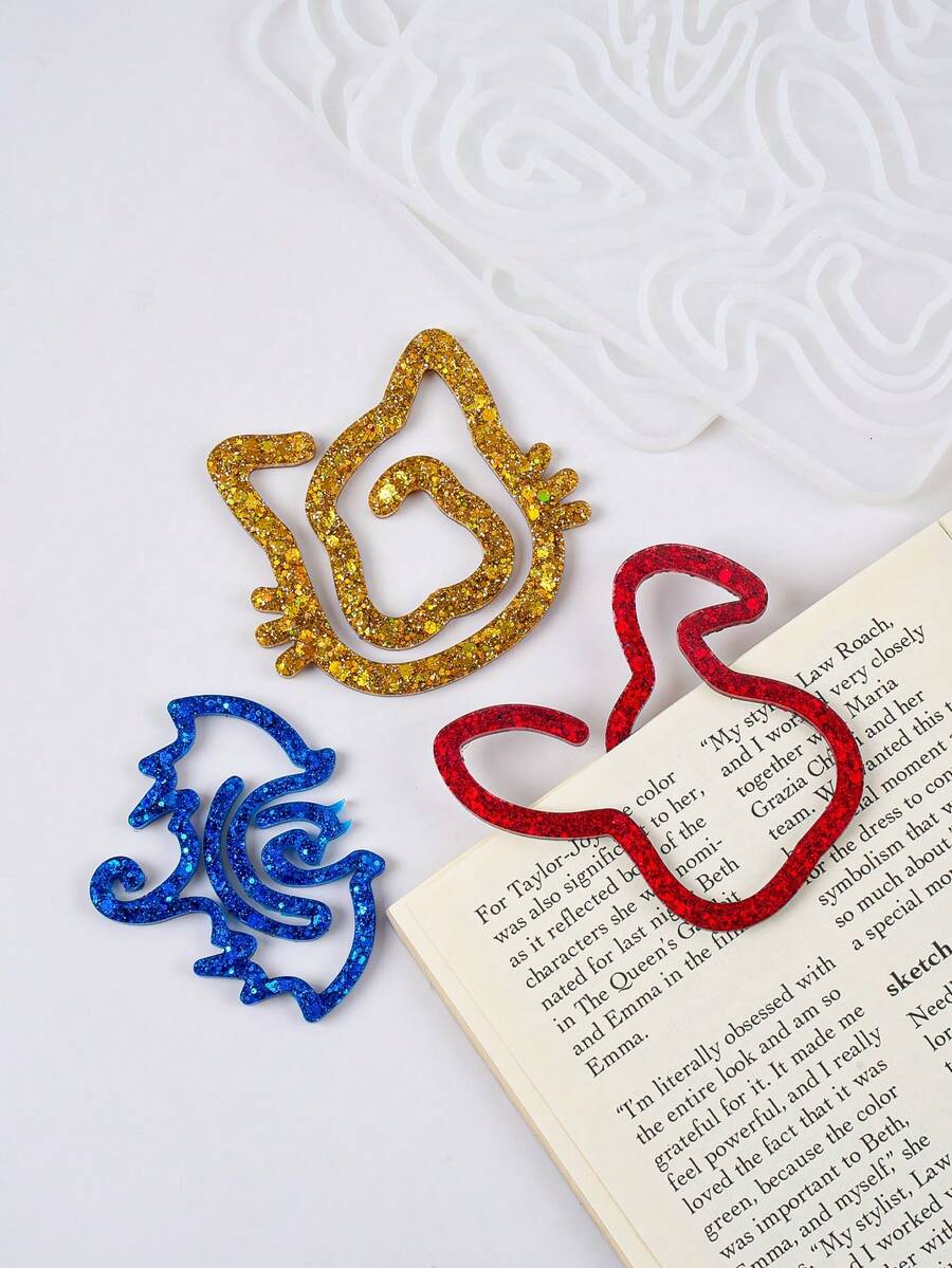 1pc Paperclip Animal Bookmark Mold, Silicone Mold For Resin, Pendant Mold, DIY Crafts Gifts