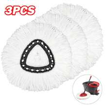 3 Pack Mop Replacement Heads Spin Mop With Ocedar Triangle Swivel Mops, Microfiber Spin Mop Refills, Easy Cleaning Mop Head Replacement Refill(3pack)