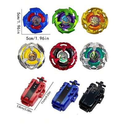 金属旋转陀螺玩具，拉绳发射器，红/黑/蓝发射器/单件装陀螺组件，周末礼物，惊喜礼物，节日礼物，生日礼物