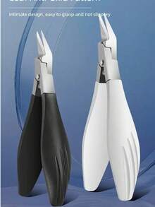1pc Toenail Clippers For Thick Ingrown Nails Wide Opening Non-Slip Long Handle Toenail Cutter Trimmers Double Headed Dead Skin Shovel Suit