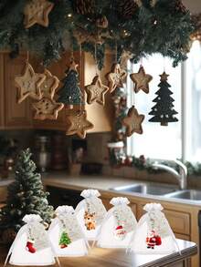 120/60/30/15-Piece Christmas Keychain Set, With Christmas Tree/Elk/Wreath/Santa Claus/Gingerbread Man Designs, Acrylic Material, Bag Pendant, Holiday Party Gift Set, Desktop Decoration, Souvenir Set, Suitable For Christmas Gifts, Holiday Decorations, And Gifts For Friends And Family