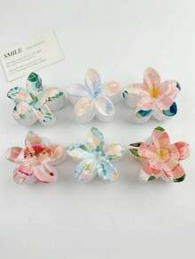 1 Stück/3 Stücke/6 Stücke Haarspangen mit Blumenmuster aus ABS-Kunststoff (ABS-Harz), neue Serie "Süße, frische Blumen", Gänseblümchen-Haarspangen für Duttfrisuren, Strand, Reisen, Partys, Urlaub, Schulanfang, elegante Haaraccessoires, elegante Haarspangen, Winter-Haarclips