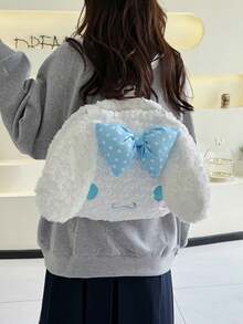 1pc Cute Melody Cinnamon Dog Backpack Crossbody Bag, Children Cartoon Plush Small Bag, Kuromi Backpack - Multicolor - View 3