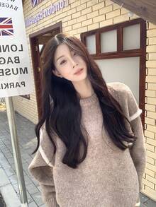 Women's Casual Oversized Soft & Cozy Color Block Pullover Sweater, Autumn/Winter