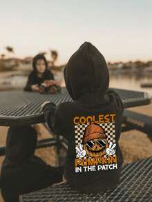 1pc Young Boy Casual Graphic Print Pullover Hoodie Sweatshirt, Thermal Lined, Long Sleeve, Autumn/Winter - Hoodie & Sunglasses Designed To Inspire Future Leaders Changing The World