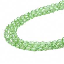 1/2/3 cuerdas de 4/6 mm, cuentas semiterminadas de vidrio transparente, coloridas, geométricas y angulares para hacer joyas DIY. - Fruta verde - Ver 12