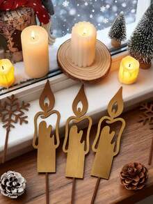 Rustic Rusty Candles And Snowflakes Garden Decor – Perfect Christmas Outdoor Patio Ornaments