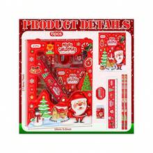 Christmas Gift Stationery Set, 6pcs Pencil Study Supplies, Handheld Stationery Holiday Gift