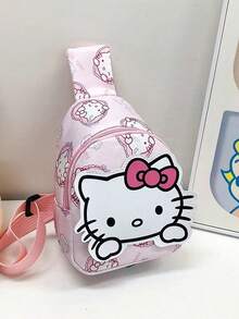 Sanrio Sanrio Cartoon Pattern Jade Dog Hello Kitty Melody Bolsa de Ombro Transversal Bolsa de Peito em Tecido Oxford Bolsa para Acessórios de Bebê