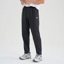 Under Armour 男女通用运动裤，2026 秋季新款，运动裤，训练，健身，休闲，舒适，透气，长裤 25600707-001 - 黑色 - 查看 3