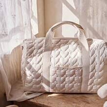 1 buah Tas Ganti Popok Motif Quilted Love Warna Solid - Tas Popok Multifungsi Kapasitas Besar dan Tas Perlengkapan Bayi, Tas Popok Bayi Multifungsi Kapasitas Besar, Tas Ganti Popok Portabel Unisex, Bahan Mudah Dibersihkan, Tas Penyimpanan Perjalanan Bayi Baru Lahir, Tas Penyimpanan Popok Bergaya dan Ringan, Penyimpanan Kebutuhan Sehari-hari Bayi, - MultiWarna - View 6