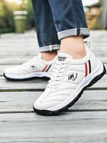 Zapatillas deportivas casuales de moda para hombre con suela gruesa, tenis de hombre, tenis para hombre, que ofrecen comodidad, resistencia al deslizamiento y durabilidad, botas vaqueras - Blanco - Ver 1