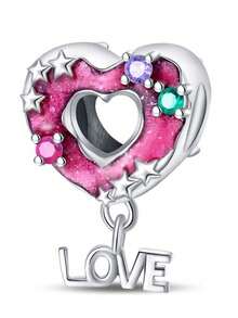 1 Piece - Cute And Colorful Heart-Shaped Puzzle Design With Alloy Bead Beads, Used For Bracelet Necklace DIY Handmade Jewelry Accessory Making Materials - Multicolor - View 5