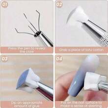 50 Mini Sponge Cubes With 1 Tweezer Gripper, Nail Coloring Sponge Gradient Blending Nail DIY With Claw Picking Tool,Manicure Supplies & Accessories - trắng - Xem 7
