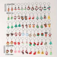 40pcs Random Cartoon Christmas Keychains, Mixed Styles Christmas Keyring Decorations For Women Bag Accessories