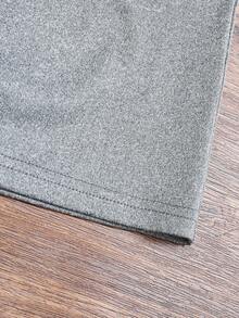 Bộ đồ nữ thanh lịch màu trơn gồm áo dài tay đan chéo và quần skinny dáng suông, thích hợp cho mùa thu/đông xuân. - Xám - Xem 6