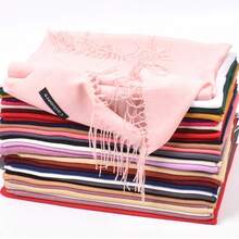 1pc Women's Minimalist Solid Color Faux Cashmere Scarf, Casual Versatile For All Seasons, Fashionable And Elegant Outerwear Decoration, Suitable For Wedding, Church, Evening Party, High-End Premium Ladies Shawl